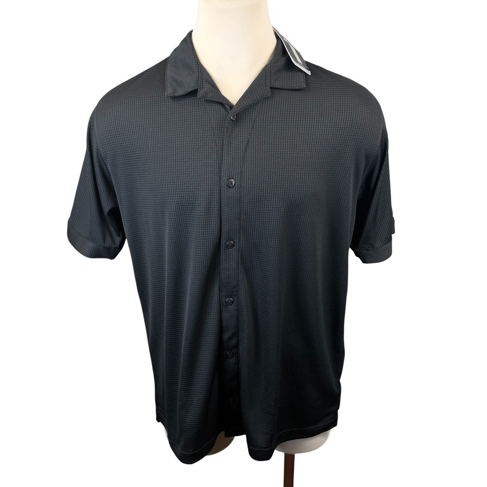 Adidas Mens Climalite Louisville Basketball Full Button Down Polo Shirt Black Lg